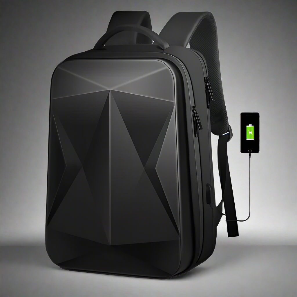 Hard shell Business Travel Laptop Backpack with USB Charging Port Daypack for Men Women