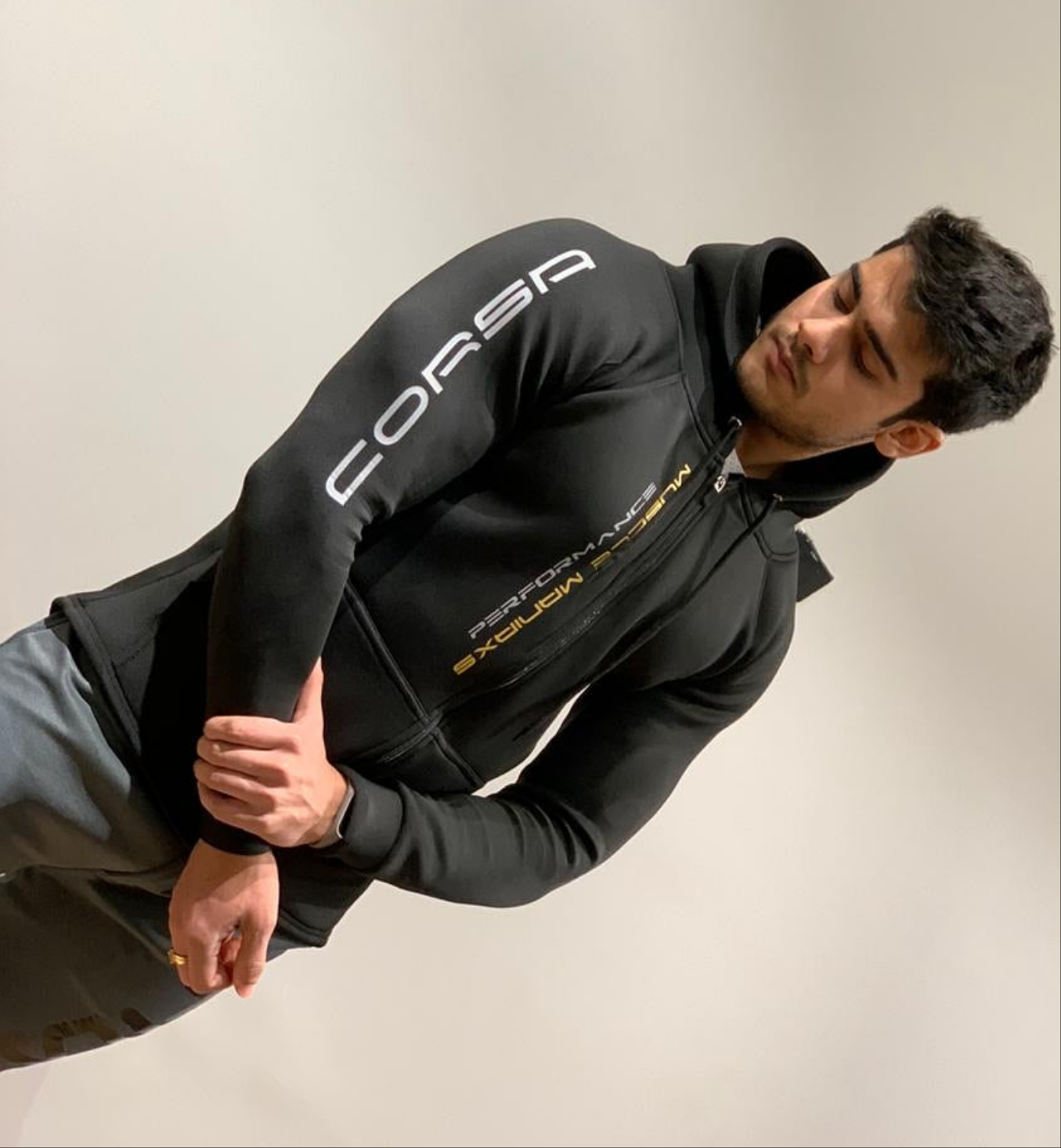 CORSA Athleisure Hoodie Full sleeves Black