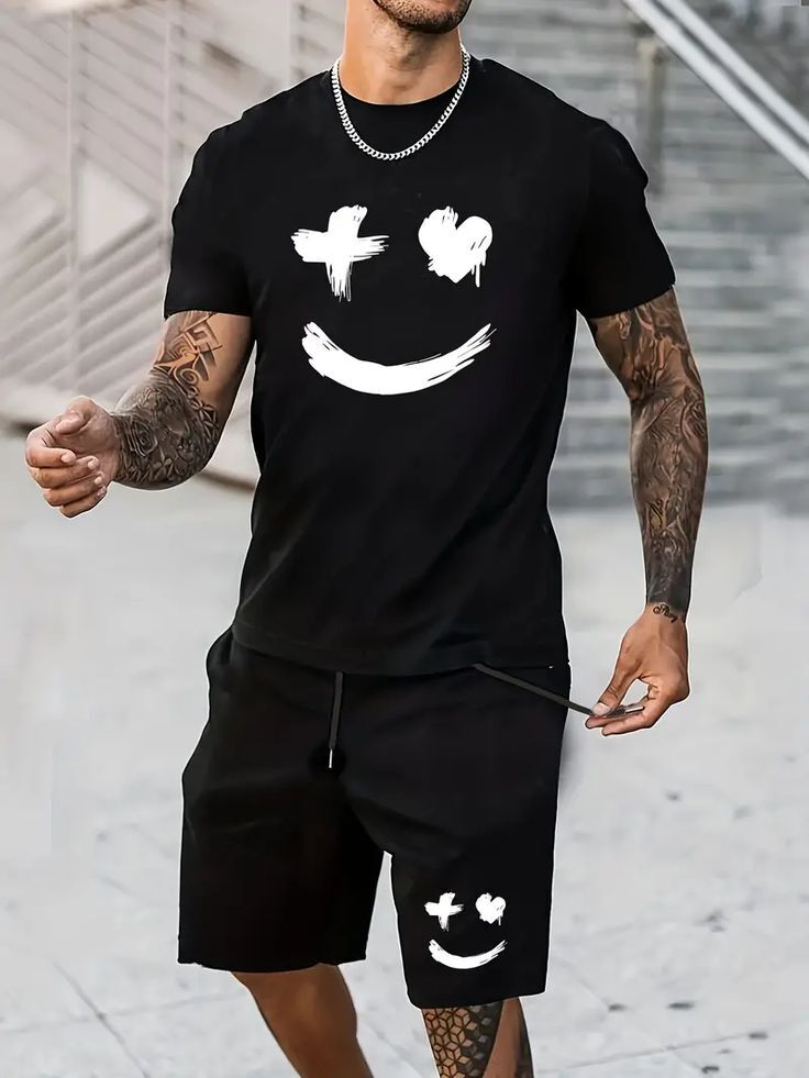 COMBO of Active Black T-shirt & Shorts MARSHMELLOW