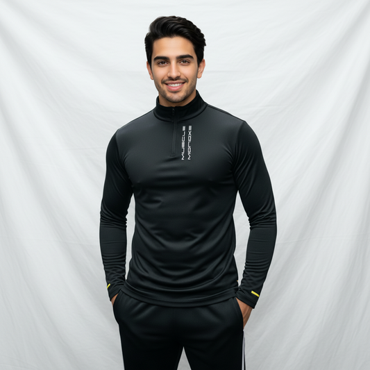 Men's Black Dri- Tech ½ Zip Long Sleeve Sweatshirt