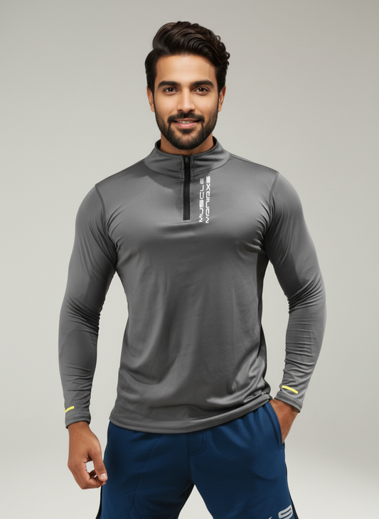 Men's Steel Grey Dri- Tech ½ Zip Long Sleeve Sweatshirt