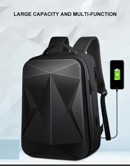 Hard shell Business Travel Laptop Backpack with USB Charging Port Daypack for Men Women