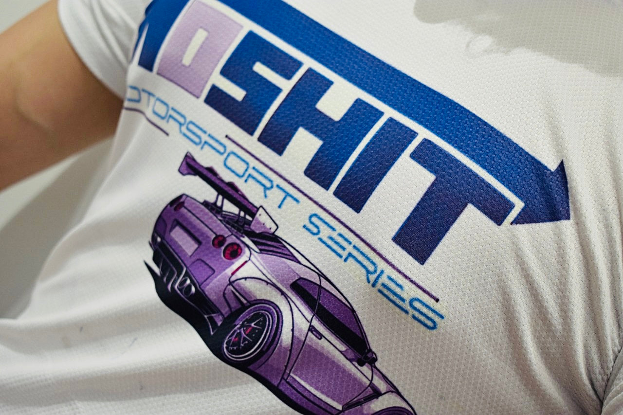 MOTOR SPORT SERIES Casual White short sleeve tshirt