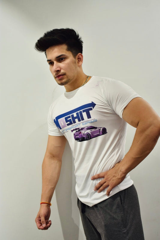 MOTOR SPORT SERIES Casual White short sleeve tshirt