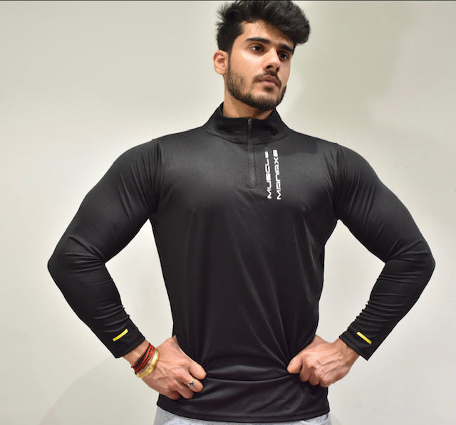 Men's Black Dri- Tech ½ Zip Long Sleeve Sweatshirt