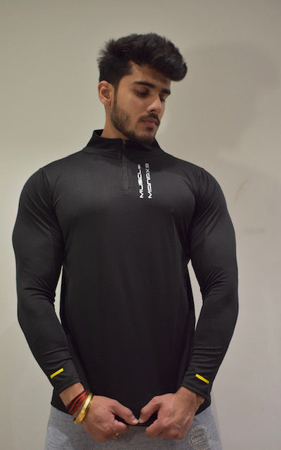Men's Black Dri- Tech ½ Zip Long Sleeve Sweatshirt