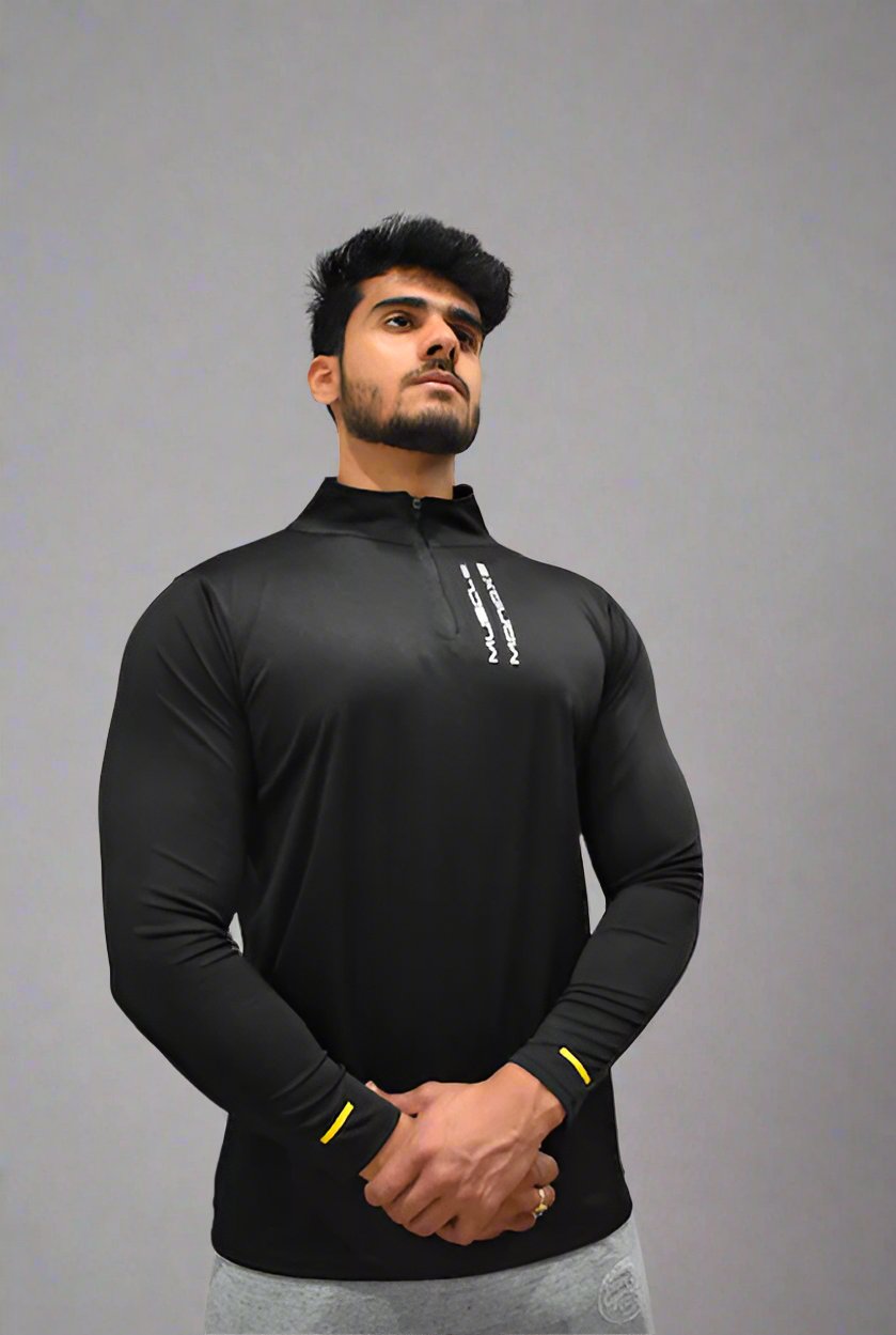 Men's Black Dri- Tech ½ Zip Long Sleeve Sweatshirt