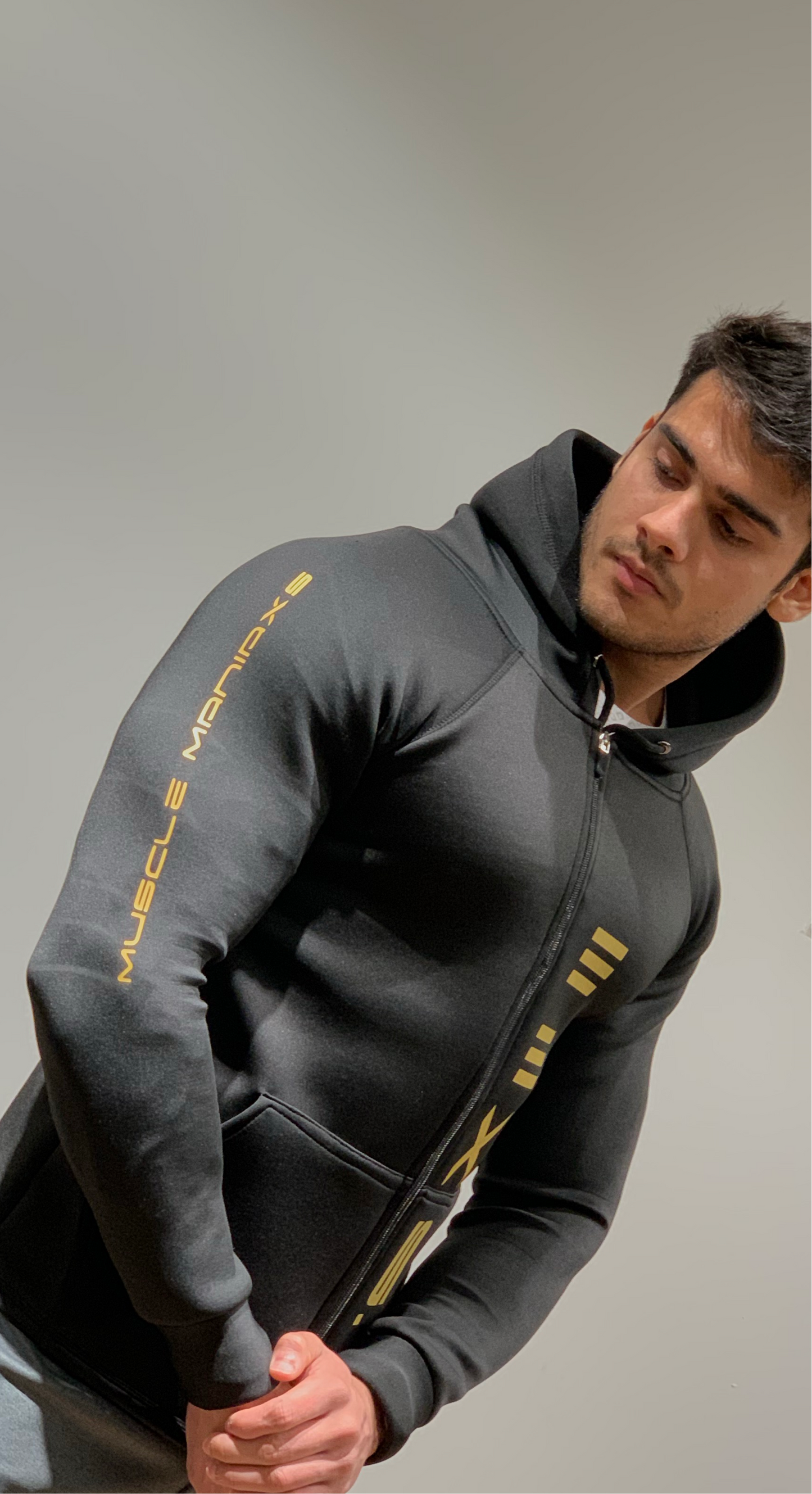 GOLD SERIES Athleisure Hoodie Full sleeves Black