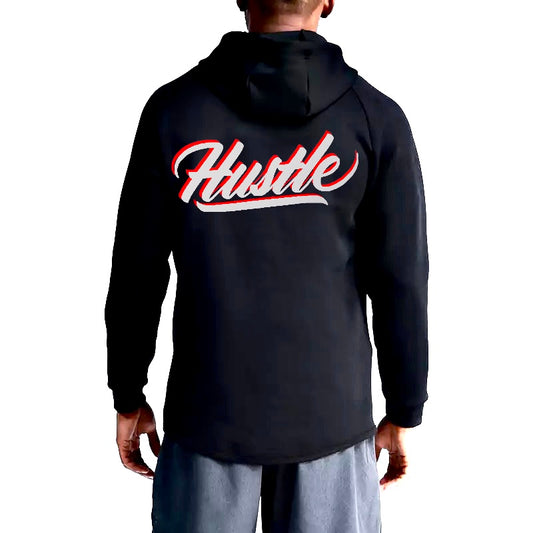 HUSTLE Series Athleisure Hoodie Full sleeves Black