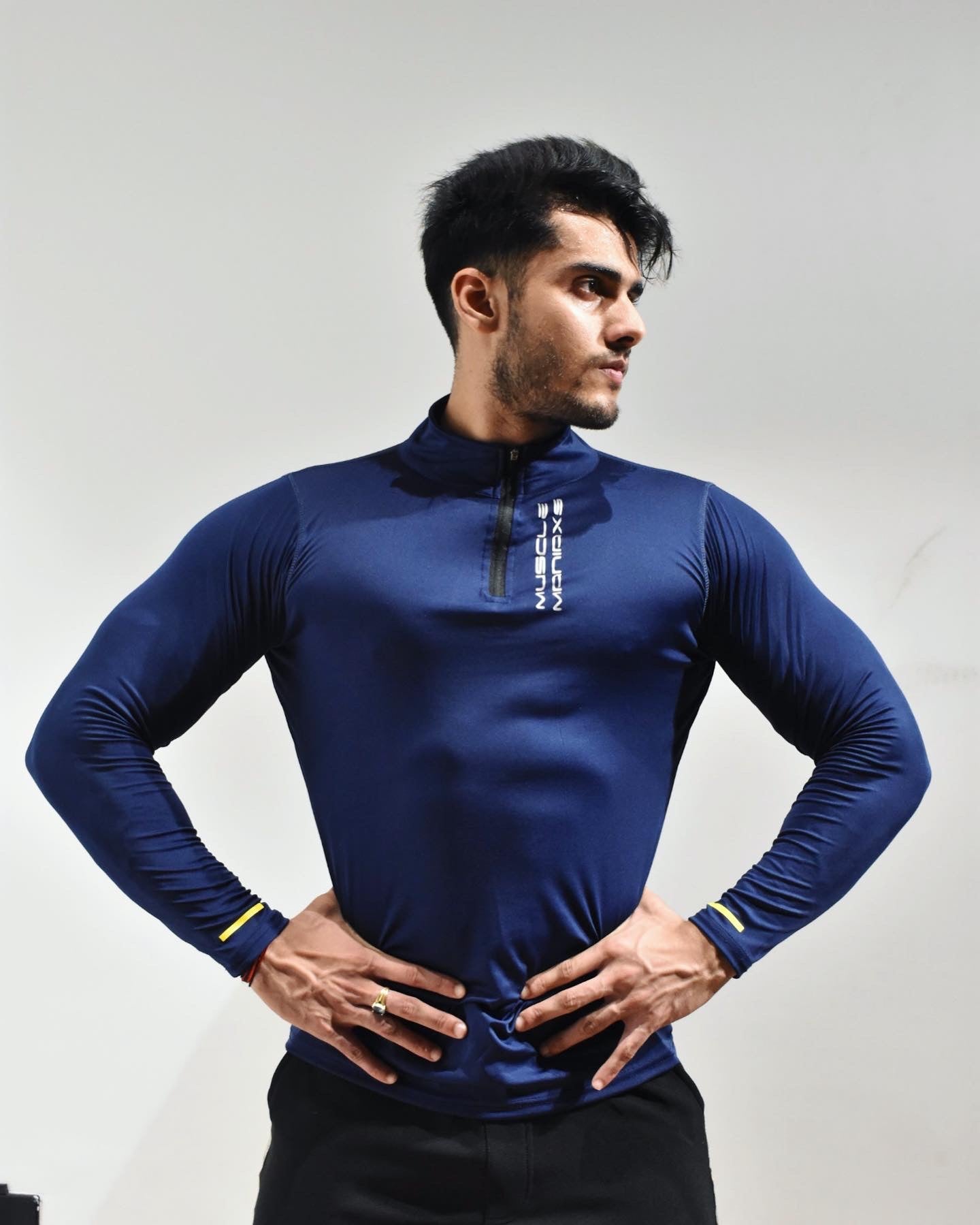 Men's Navy Blue Dri- Tech ½ Zip Long Sleeve Sweatshirt