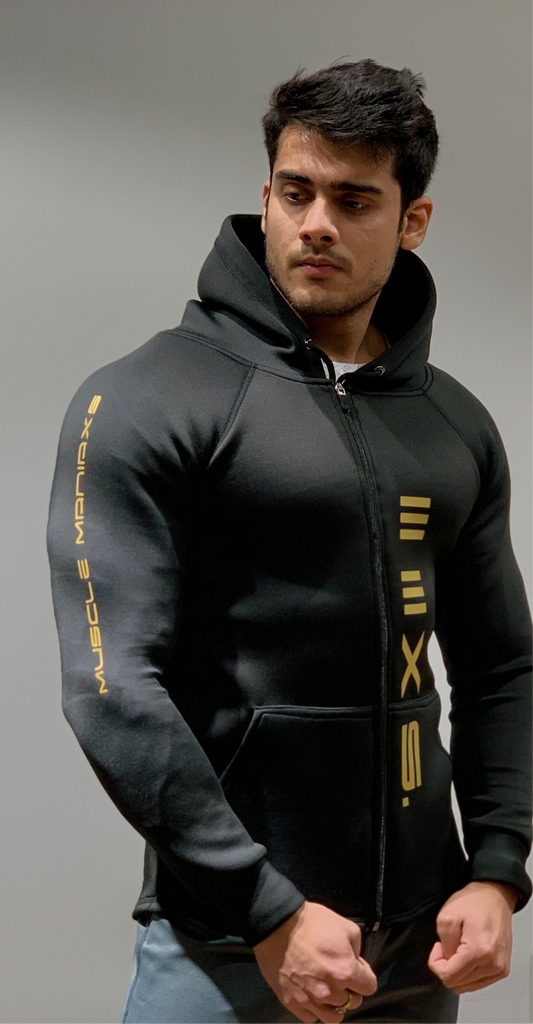 GOLD SERIES Athleisure Hoodie Full sleeves Black