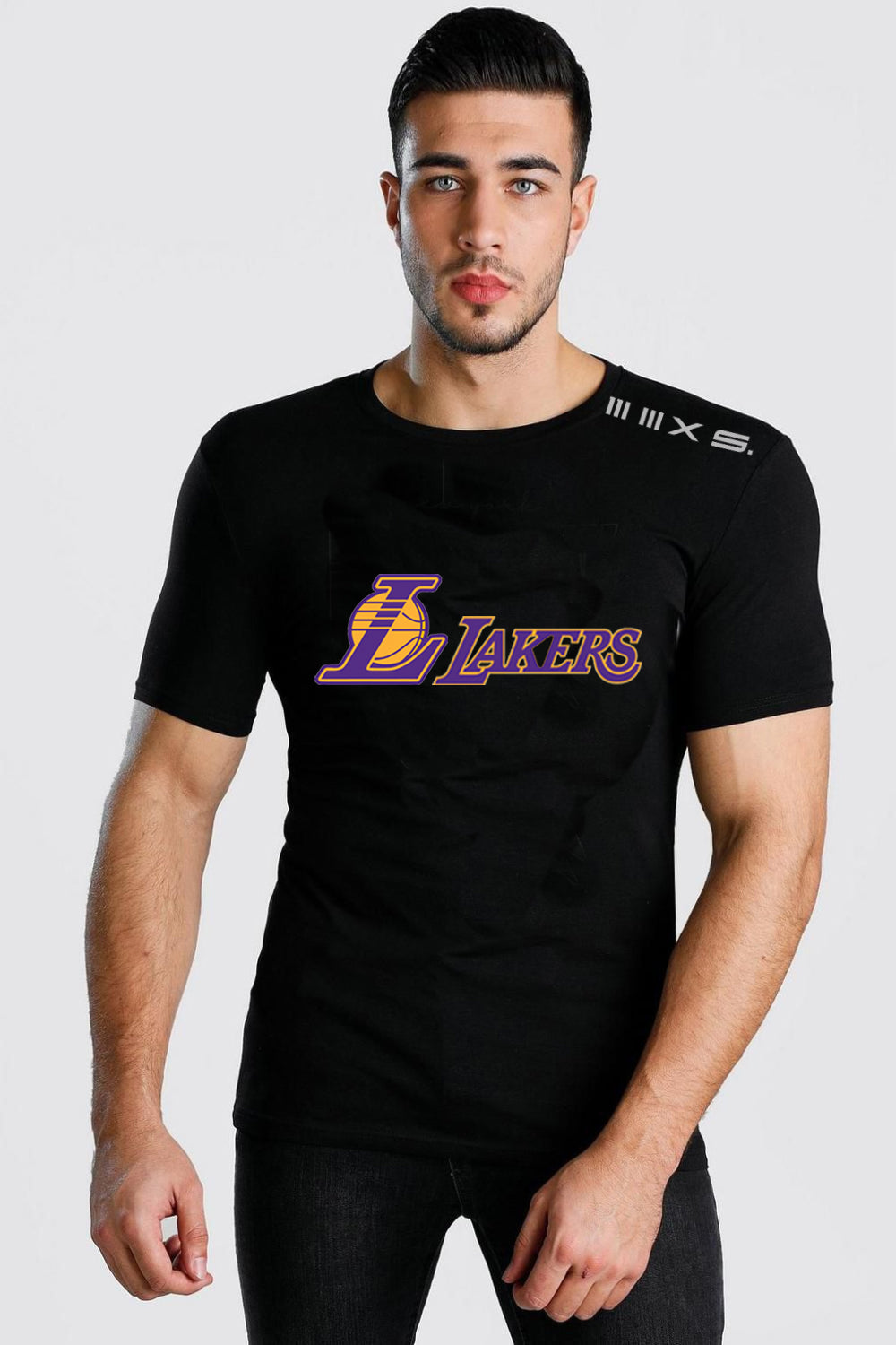 lakers t shirt black