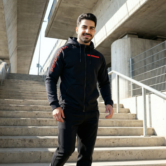 PERFORM Series Athleisure Hoodie Full sleeves Black