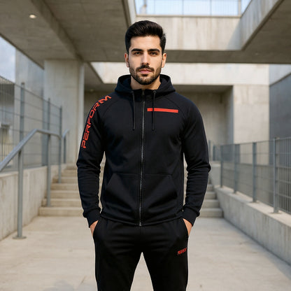 PERFORM Series Athleisure Hoodie Full sleeves Black