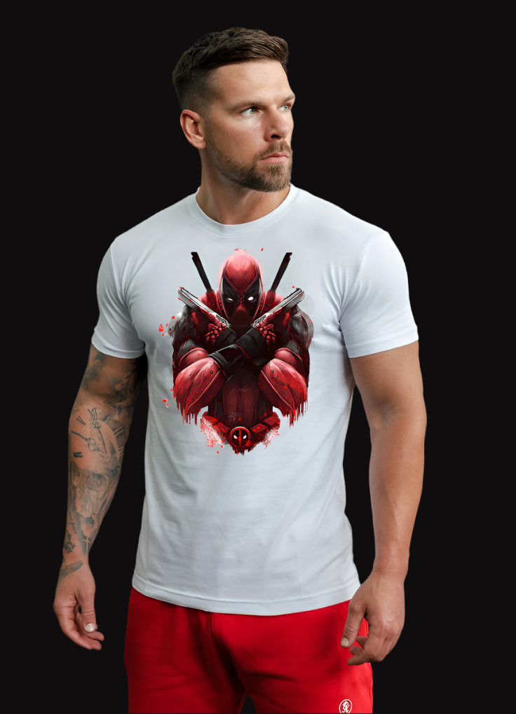 DEAD-POOL 02  White short sleeve tshirt