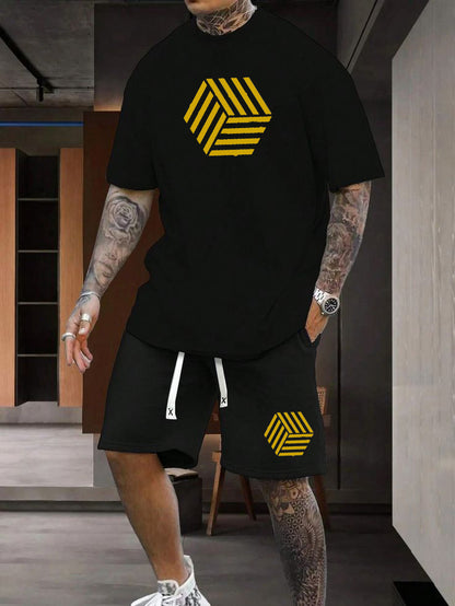 COMBO  of Active Black T-shirt & Shorts CUBE
