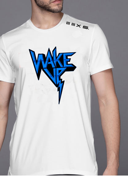 ACTIVE WAKE UP  White short sleeve tshirt