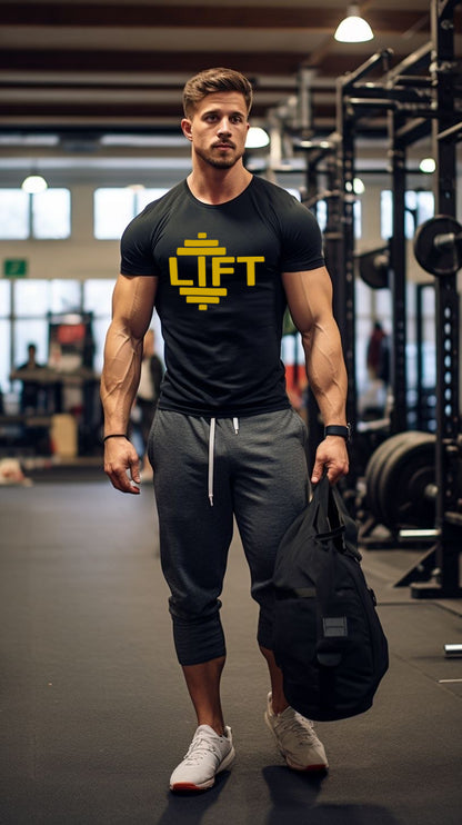 ACTIVE GOLD LIFT Black tshirt
