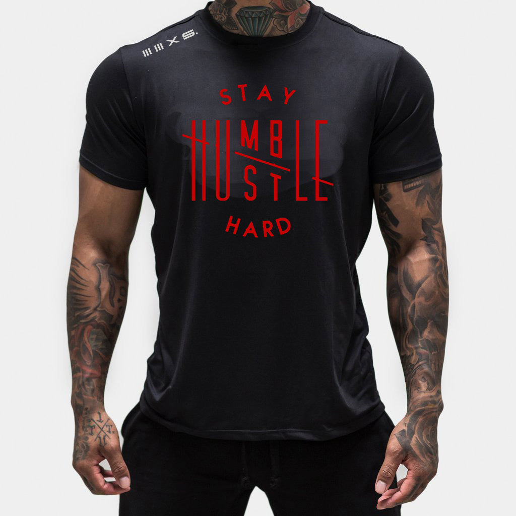 Active BLACK HUSTLE HUMBLE  Series  short sleeve tshirt