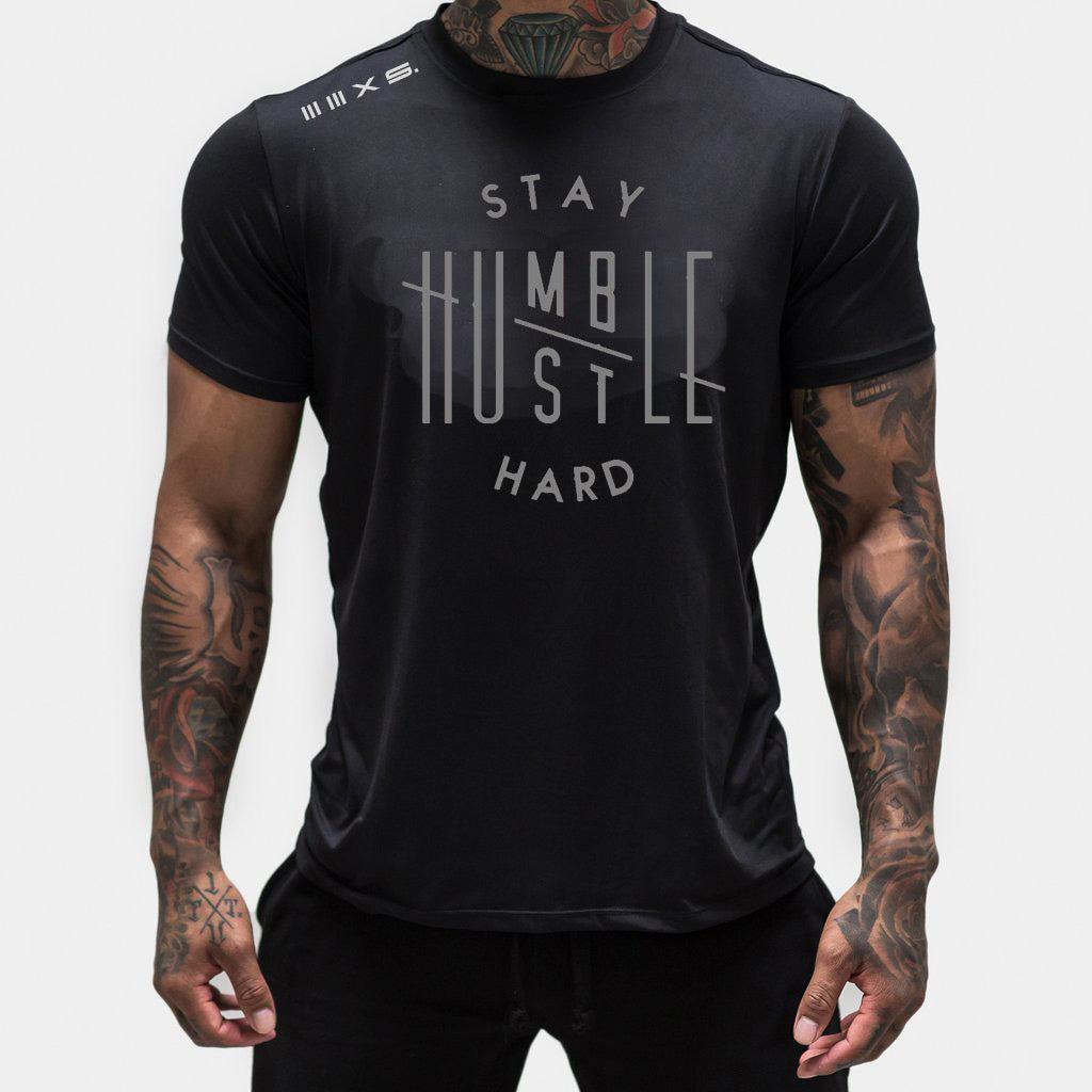 Active BLACK HUSTLE HUMBLE  Series  short sleeve tshirt