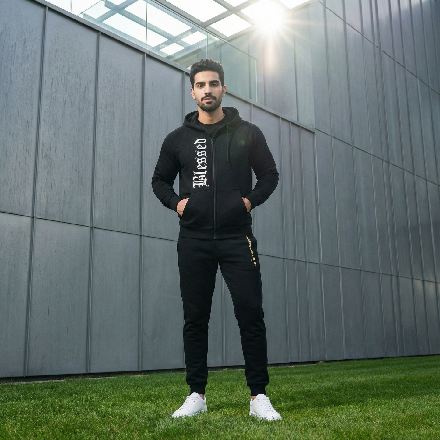 COMBO   of Athleisure Hoodie & Track pants BLESSED