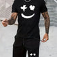 COMBO  of Active Black T-shirt & Shorts MARSHMELLOW