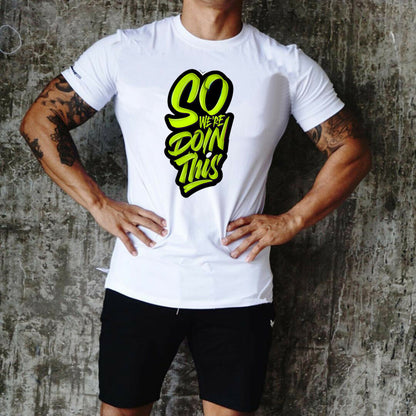 ACTIVE WE DOIN THIS White short sleeve tshirt