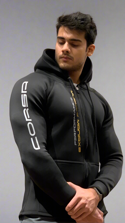 CORSA Athleisure Hoodie Full sleeves Black