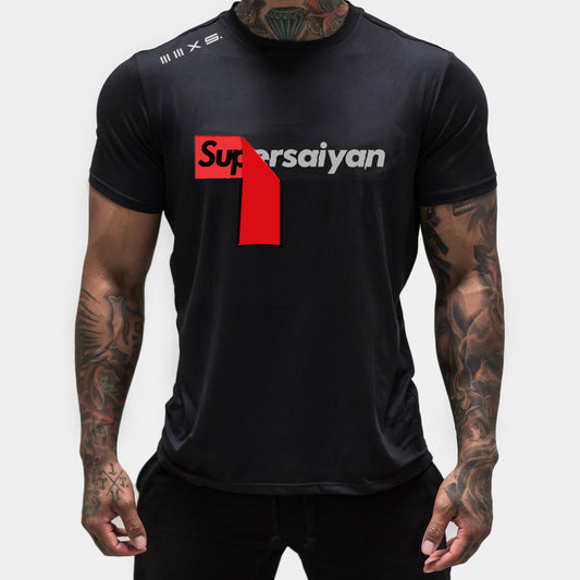 ACTIVE SUPERSAIYAN  Black short sleeve tshirt