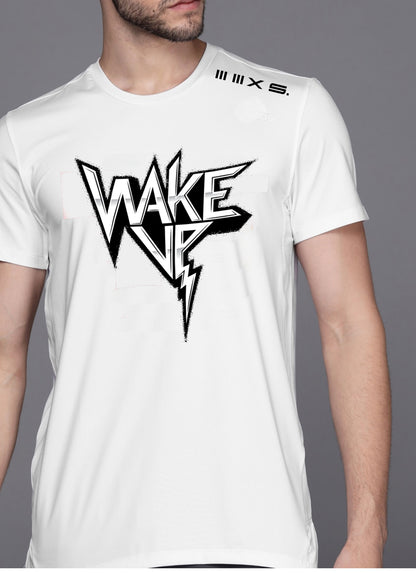 ACTIVE WAKE UP  White short sleeve tshirt