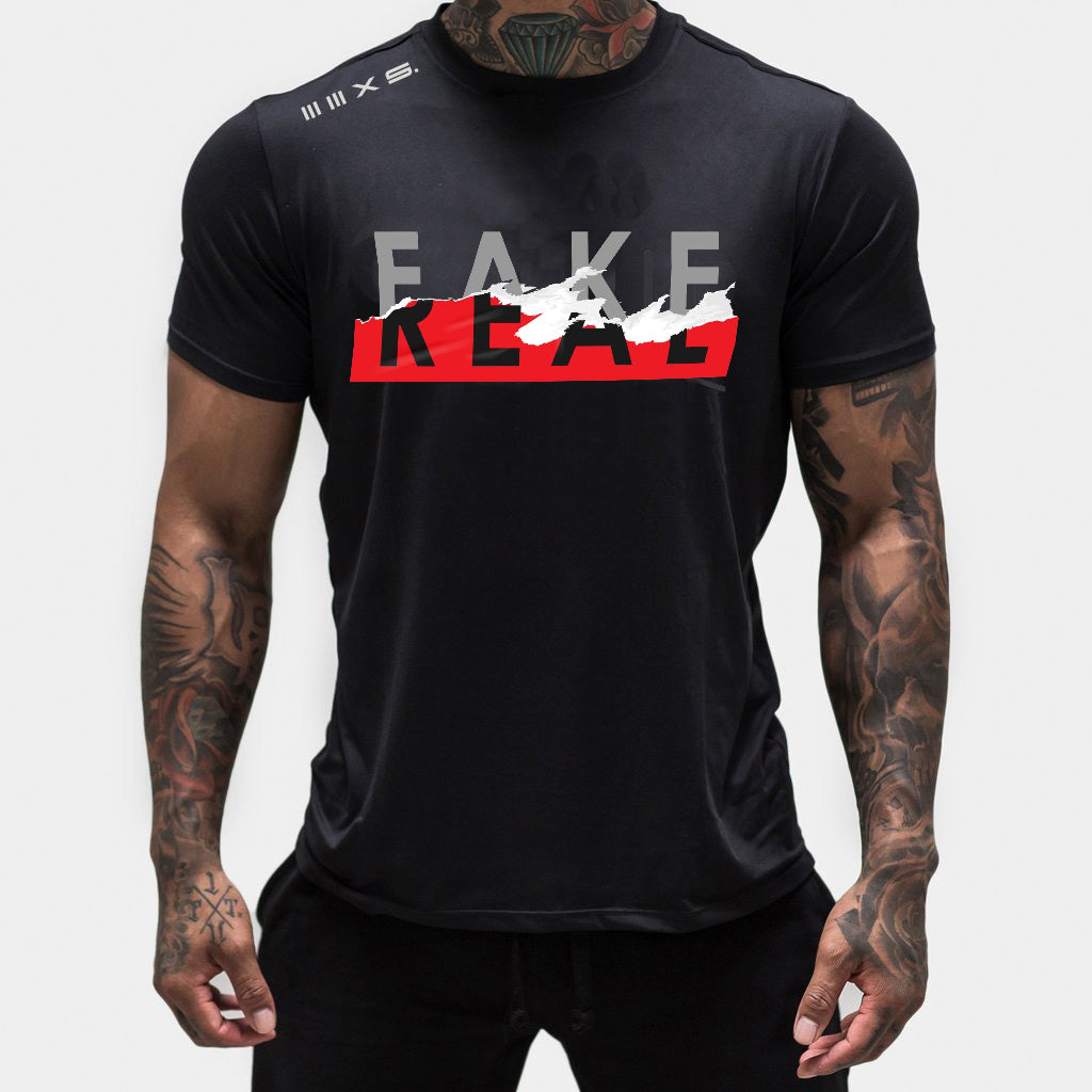 Active BLACK REAL/FAKE  Tshirt