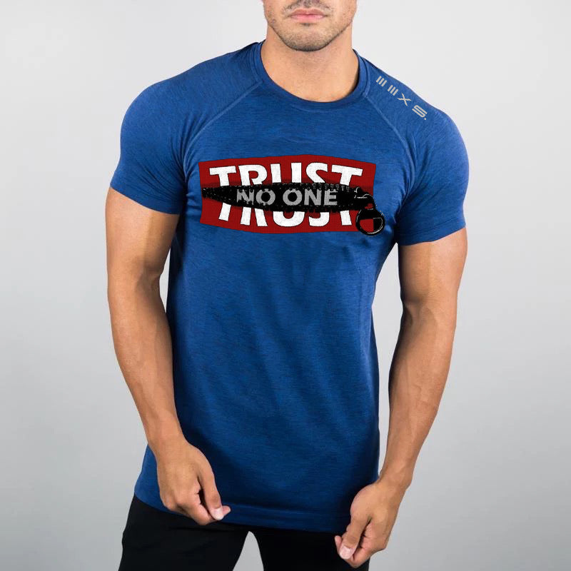 Active BLUE TRUST NO ONE  Tshirt