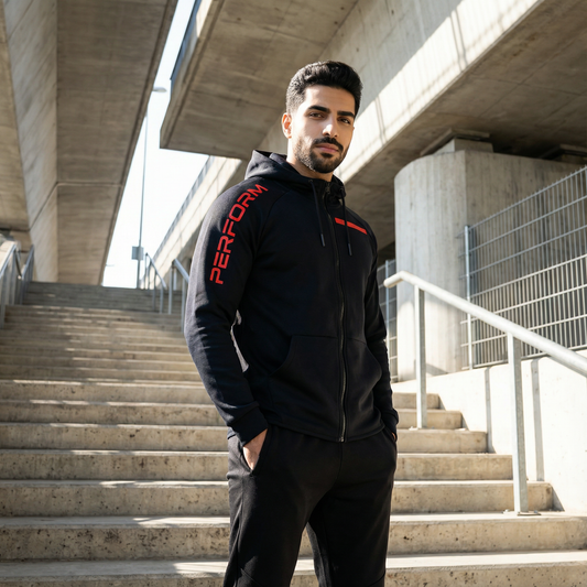 PERFORM Series Athleisure Hoodie Full sleeves Black