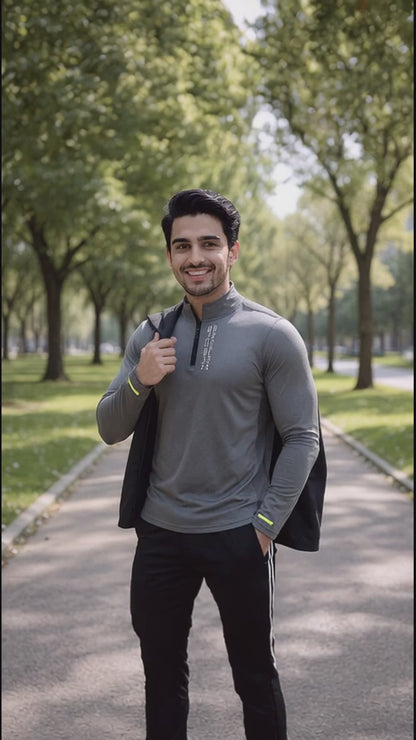 Men's Steel Grey  Dri- Tech  ½ Zip Long Sleeve Sweatshirt