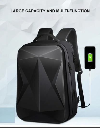 Hard shell Business Travel Laptop Backpack with USB Charging Port Daypack for Men Women