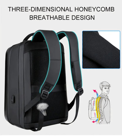 Hard shell Business Travel Laptop Backpack with USB Charging Port Daypack for Men Women