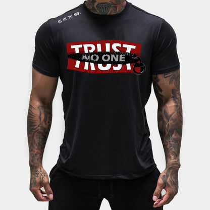 Active BLACK Athletic Trust no one Tshirt