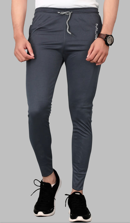 Performance Solid Men Gun Metal Grey Track Pants