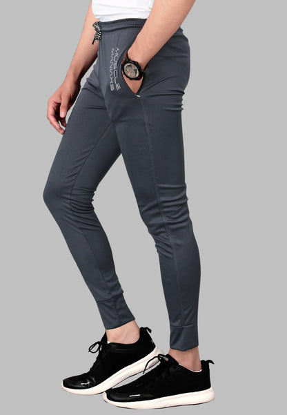 Performance Solid Men Gun Metal Grey Track Pants