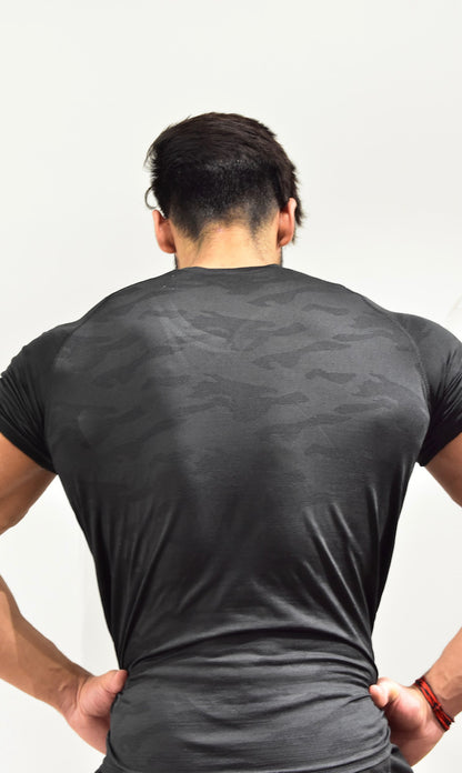 ACTIVE CAMOFLAUGE  BLACK short sleeve tshirt