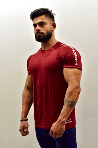 Active PERFORM Series Maroon short sleeve tshirt