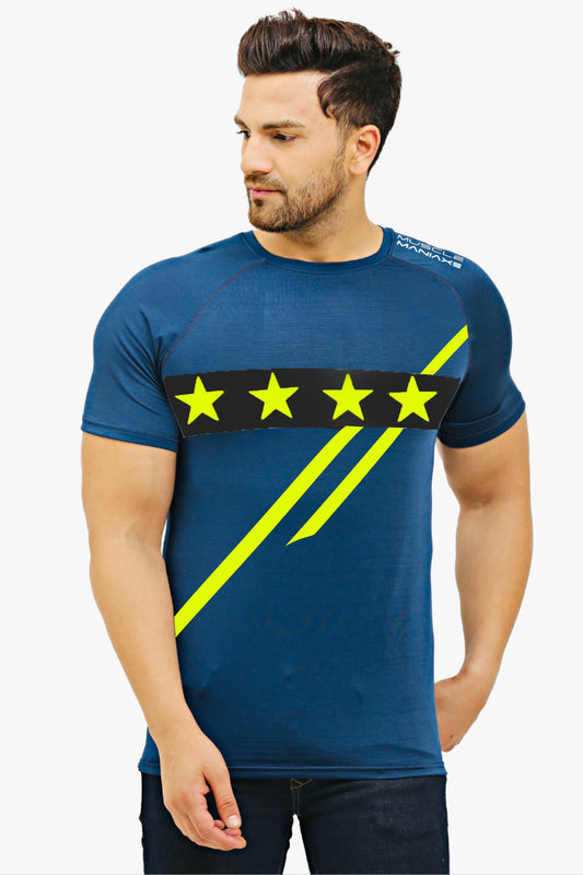 STAR logo Blue short sleeve tshirt