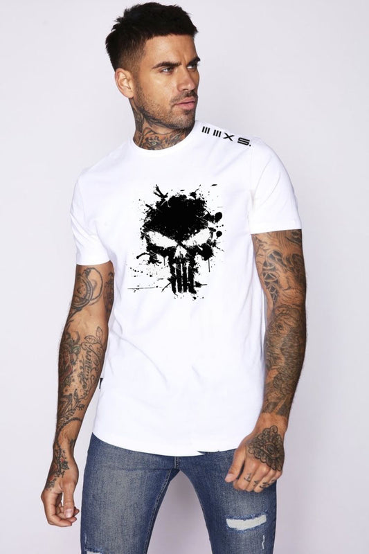 PUNISHER EDITION  02  Men White   QUICK DRY Athleisure Tshirt.