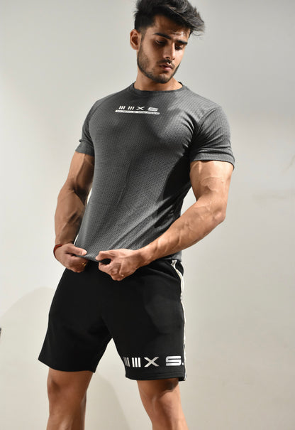 Men Black Mid-Rise ACTIVE Fit Shorts
