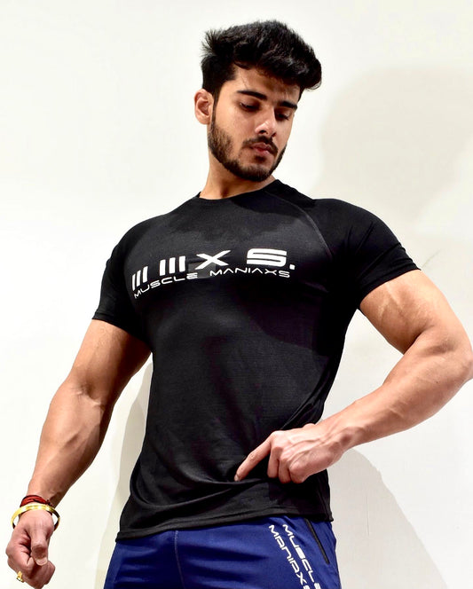 COMBO of ( Active SIGNATURE Series Black short sleeve tshirt( & (Arctic Blue track pants)