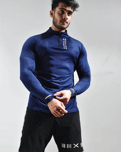 Men's Navy Blue Dri- Tech  ½ Zip Long Sleeve Sweatshirt