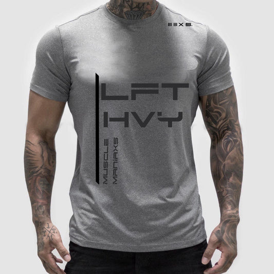 Men Light Grey  LFT HVY  QUICK DRY Athleisure Tshirt.