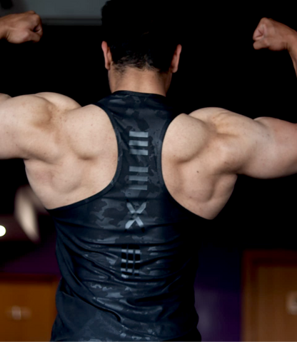 PERFORMANCE BLACK CAMOUFLAGE TANK TOP . Quick Dry Technology
