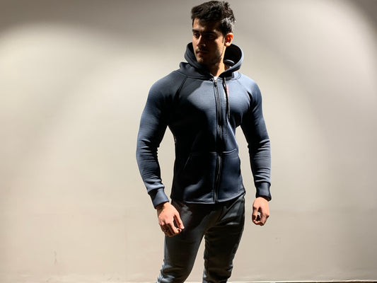 GUNMETAL GREY 01 Athleisure Hoodie Full sleeves