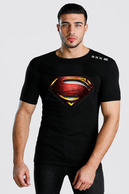 SUPER MAN02 Black  short sleeve tshirt